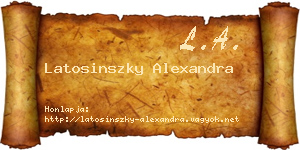 Latosinszky Alexandra névjegykártya